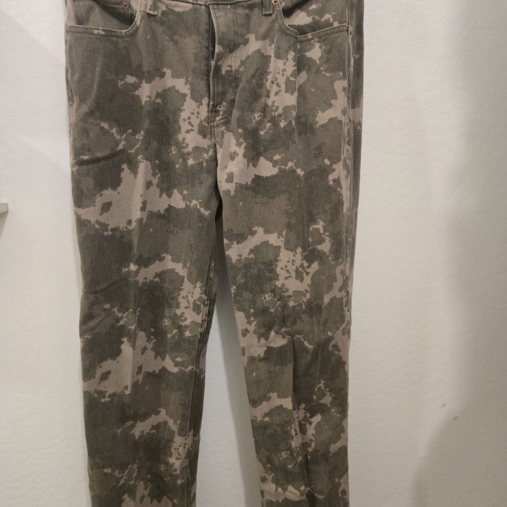 Abercrombie & Fitch Olive Camouflage Pants The Baggy Low Rise